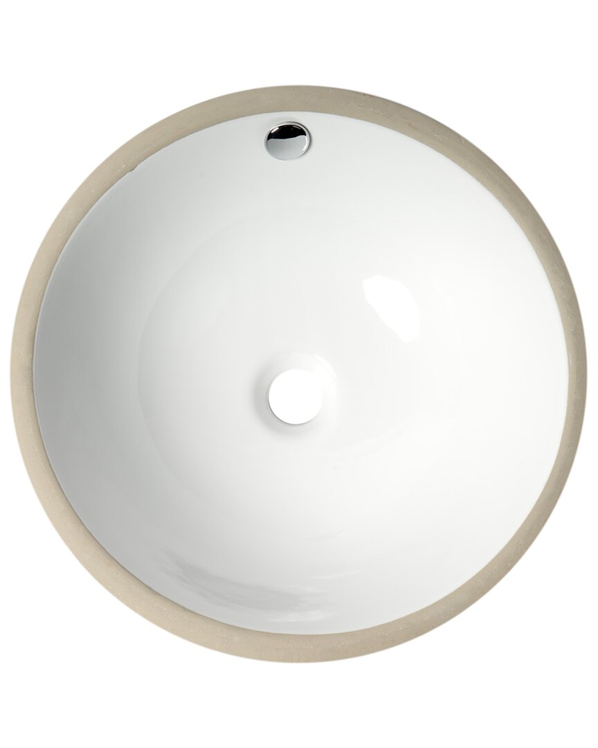 Alfi White 17in Round Undermount Ceramic Sink