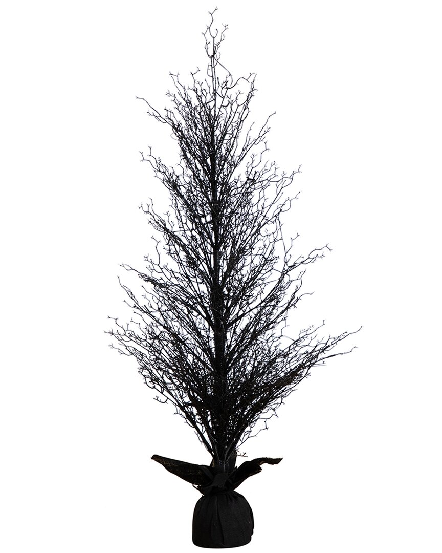Nearly Natural 5ft. Pre-lit Halloween Black Twig Artificial Fall
