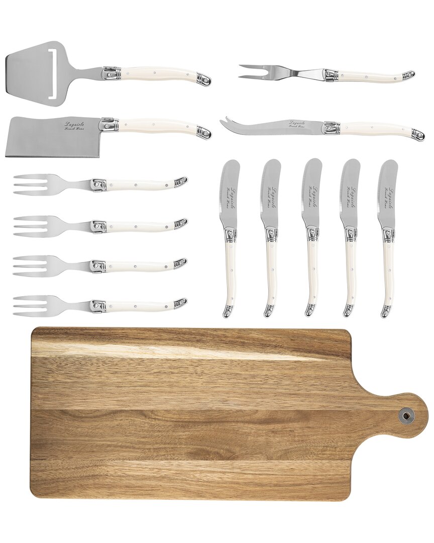 French Home 14pc Laguiole Charcuterie Set With Wood Serving Board