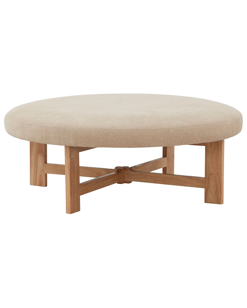 Safavieh Couture Vinny Boucle Cocktail Ottoman In Brown