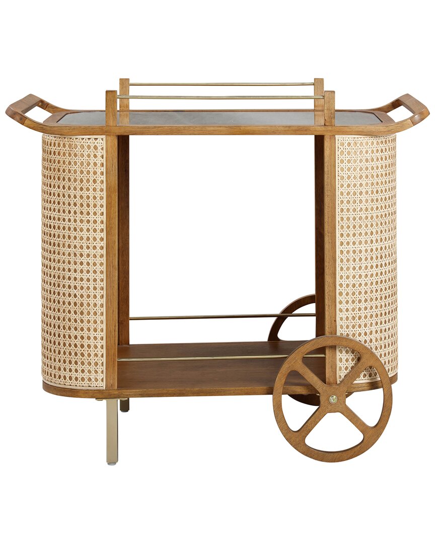 Tov Furniture Yuma Natural Rattan Bar Cart