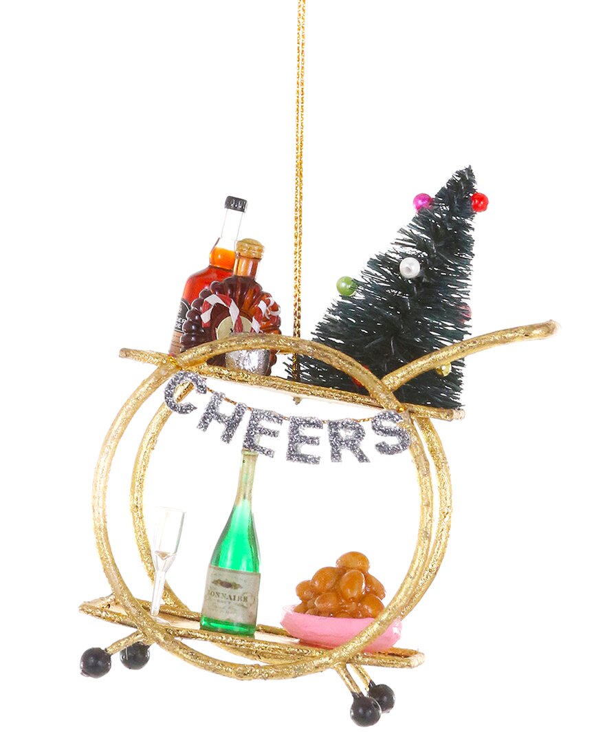 Cody Foster & Co. Holiday Bar Cart Ornament In Gold