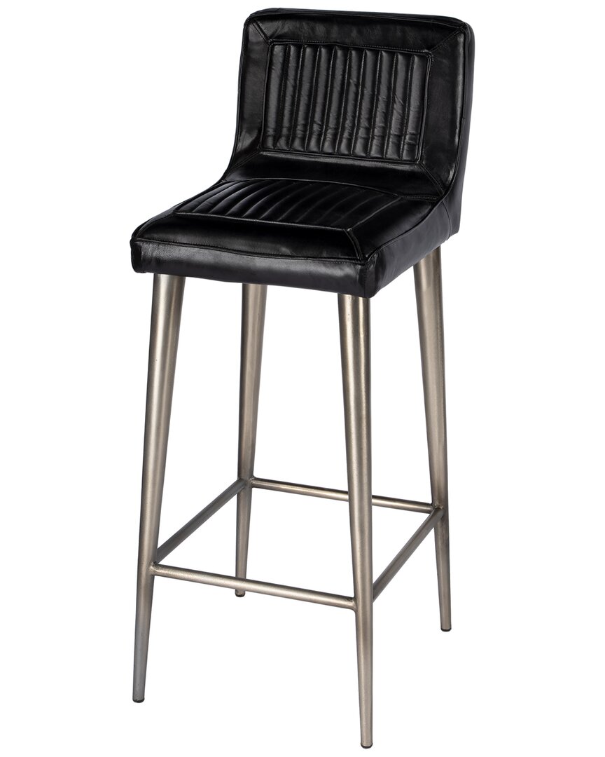 Butler Specialty Company Maxwell Leather Bar Stool In Black