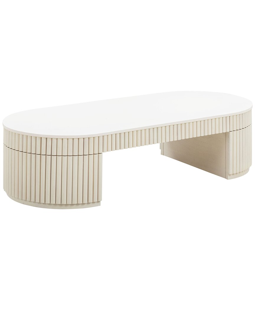 Tov Furniture Bella Oval Coffee Table In White