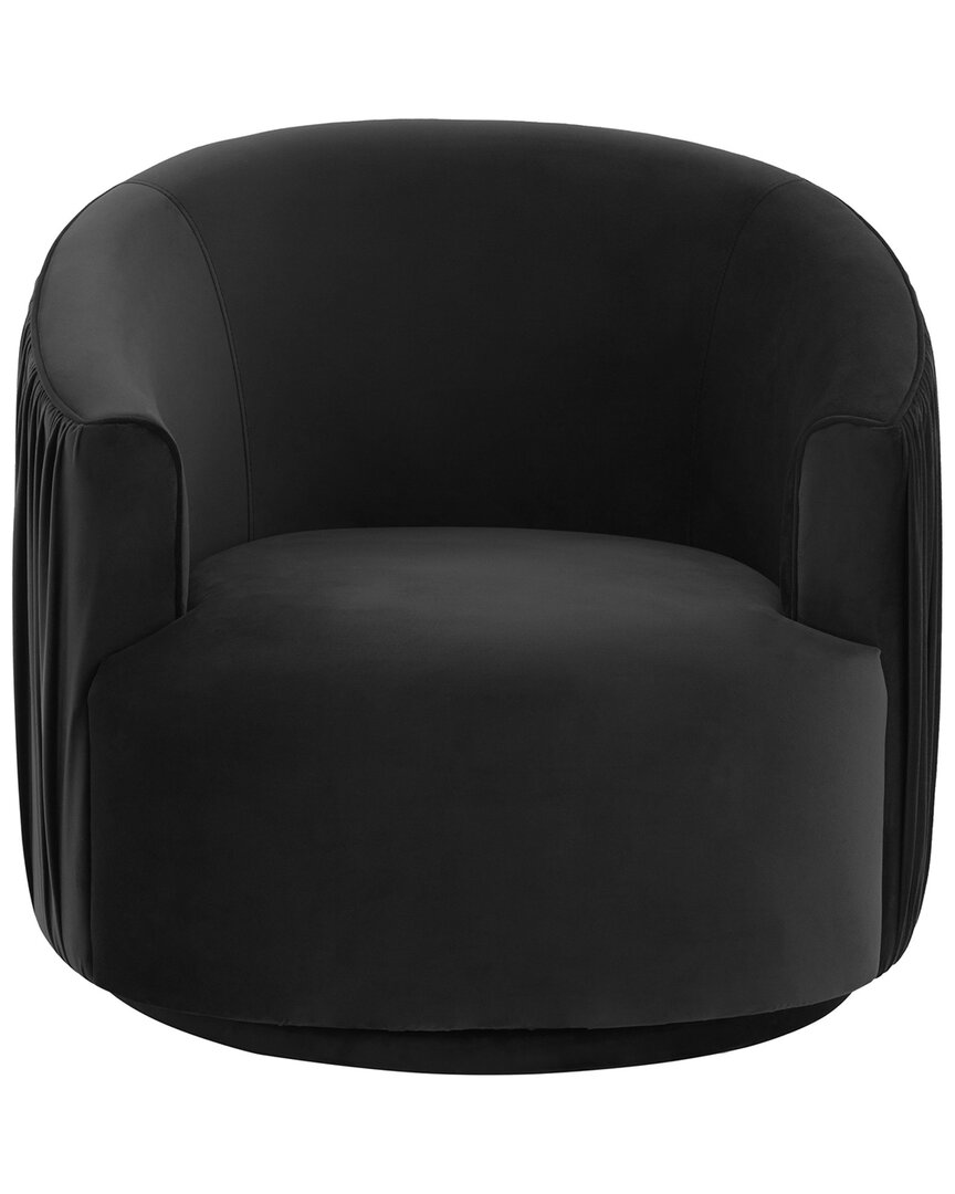 Tov Furniture London Black Pleated Swivel Chair
