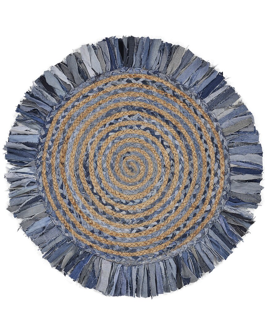 Lr Home Organic Jute Eco-friendly Area Rug In Blue