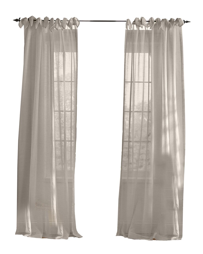Elrene Vienna Tie-top Sheer Curtain In Grey