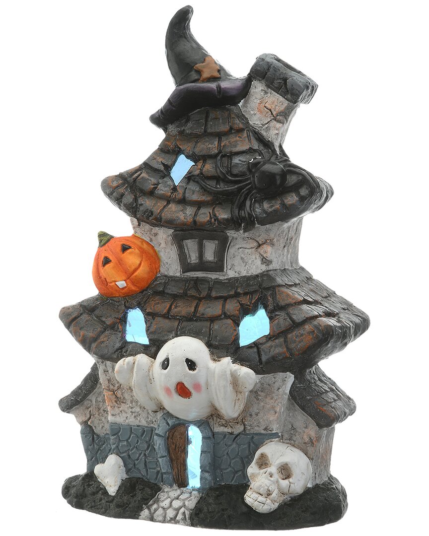 National Tree Company 18 Multilevel Haunted House With Led Light In Gray