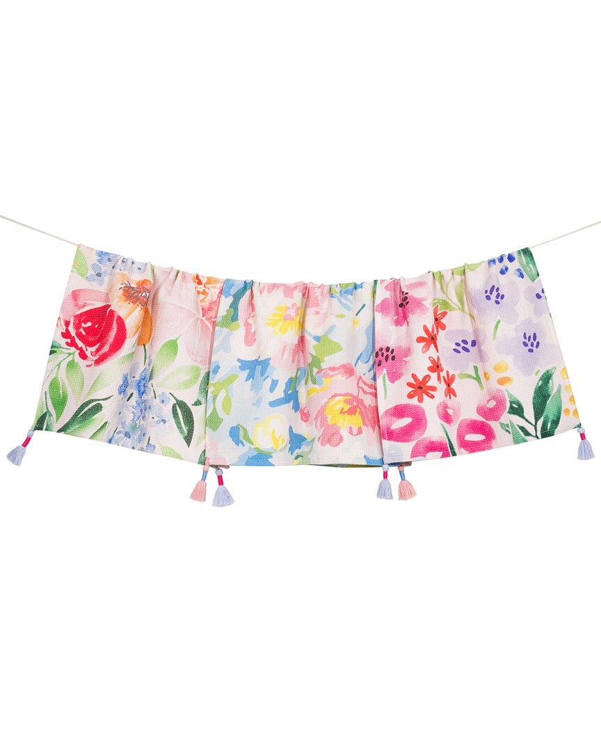 Tiramisu The Secret Garden Watercolor Kitchen Towel Set In Multi