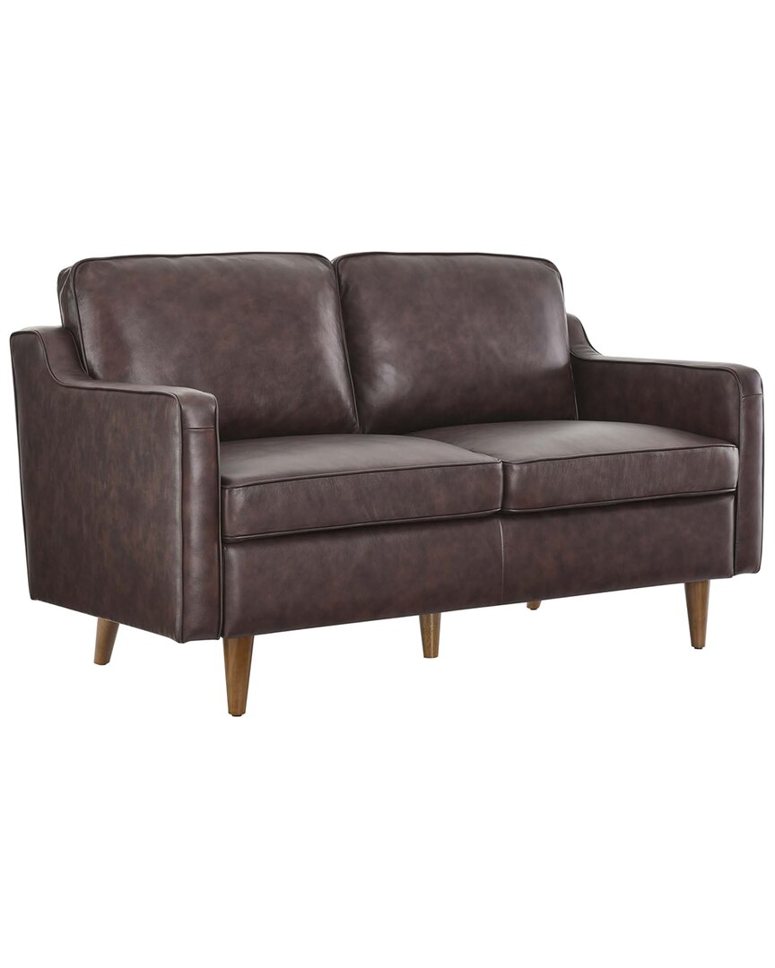 Modway Impart Genuine Leather Loveseat In Brown