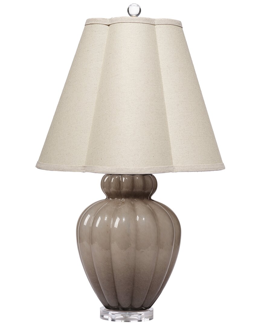 Jamie Young Co. Agnes Blown Glass Table Lamp With Linen Scalloped Shade