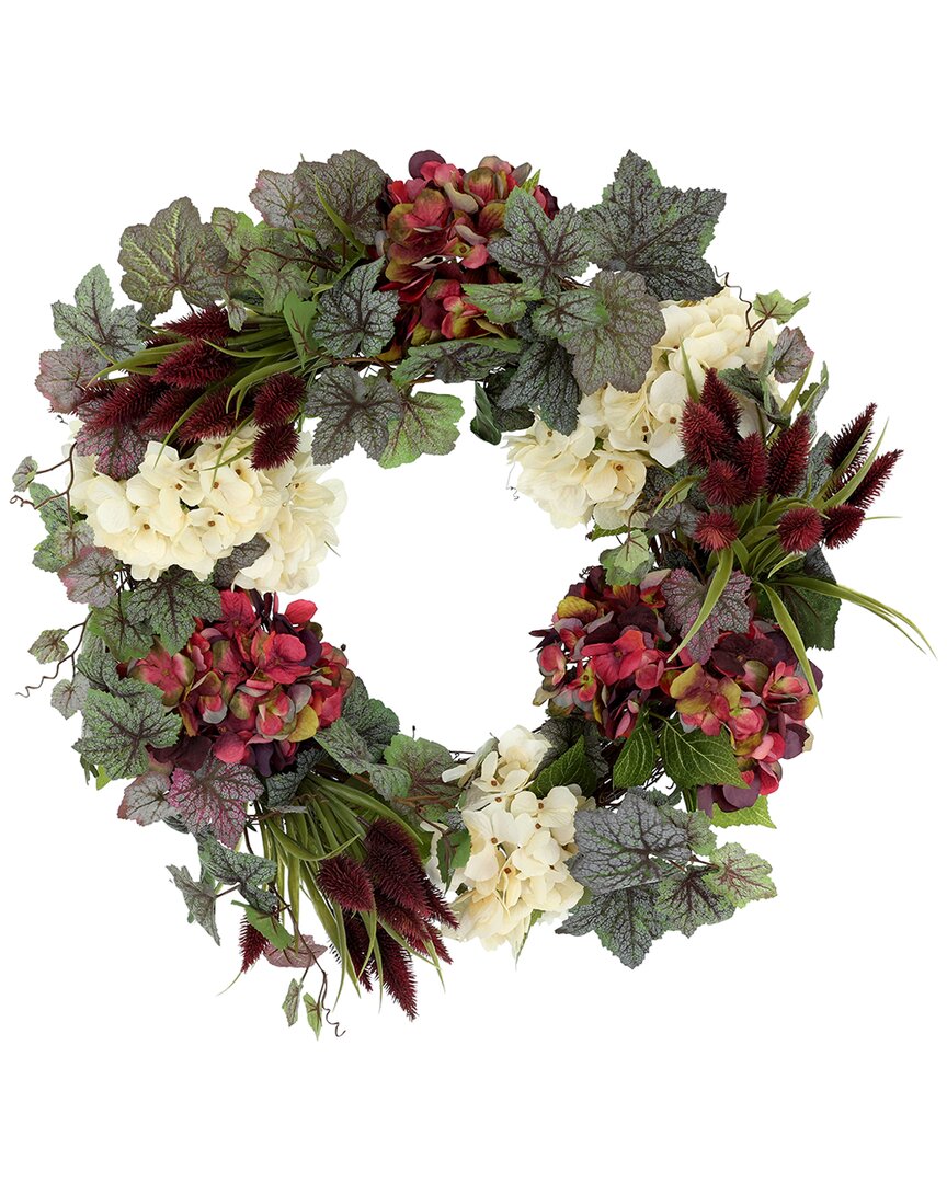 Creative Displays 26in Modern Fall Wreath With Hydrangeas, Thistle & Ivy