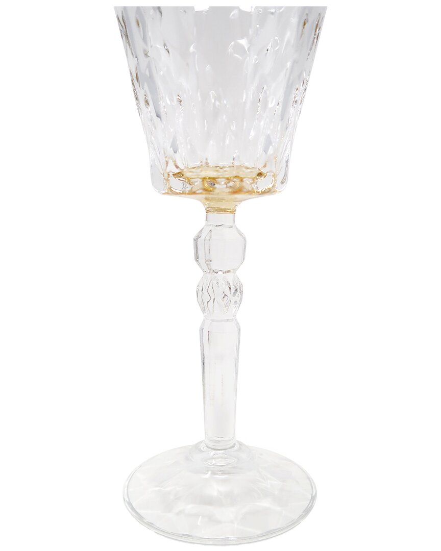 Vivience Set Of 6 Water Glasses With Bottom & Rim Detail