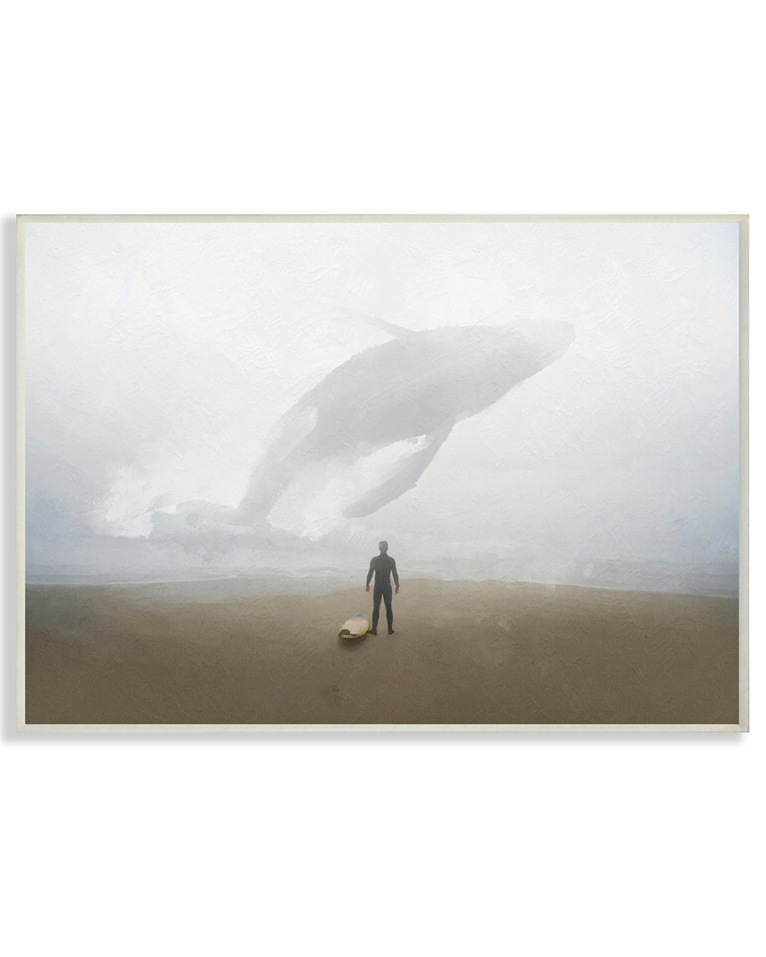 Stupell Whale Surf Beach Painting By Joshua Chace