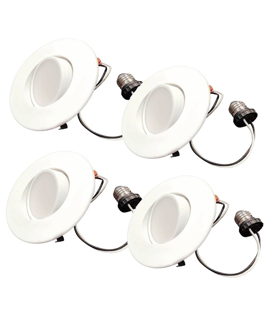 Bulbrite Pack Of 4-4in Integrated Led Recessed Light Kit With Gimbal,2700k