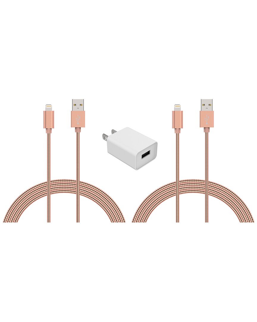 Shop Posh Tech / 2-pack Stainless Steel Lightning To Usb Charge & Sync Cable In Gold