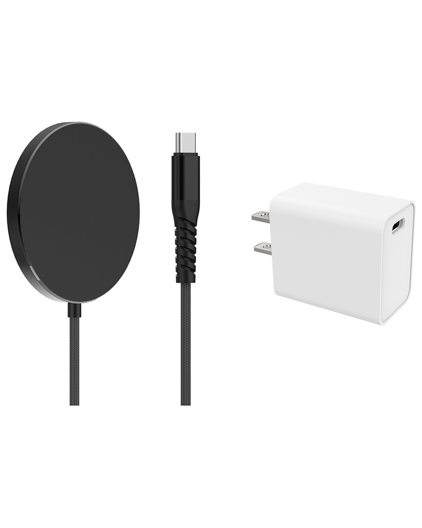 Posh Tech Magnetic Wireless Charging For Iphone 12/13 Series With Type-c Power Adapter In Black
