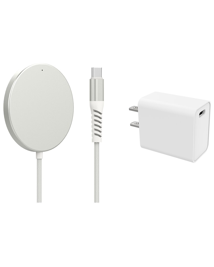 Posh Tech Magnetic Wireless Charging For Iphone 12/13 Series With Type-c Power Adapter In White