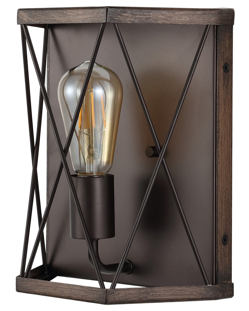 Jonathan Y Liam 8in 1-light Rustic Farmhouse Iron Led Sconce In Brown