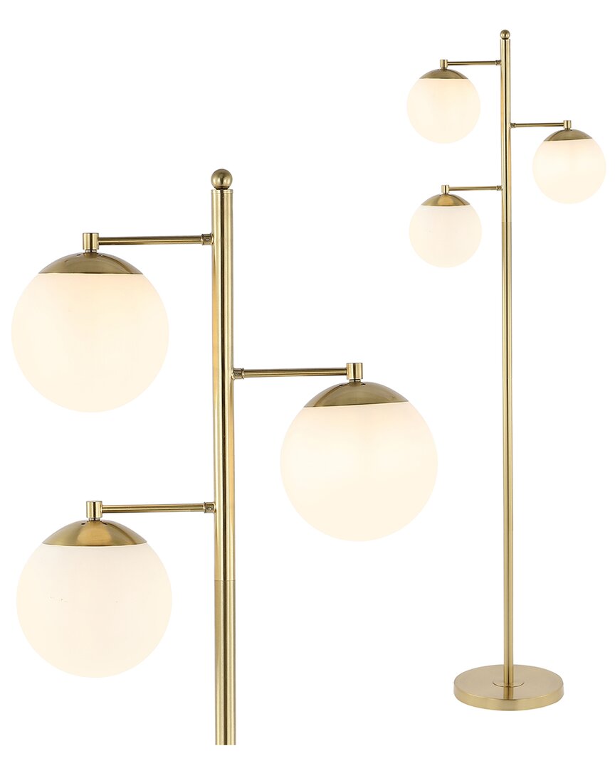 Shop Jonathan Y Ellie 66in 3-light Modern Vintage Iron Led Floor Lamp In Gold