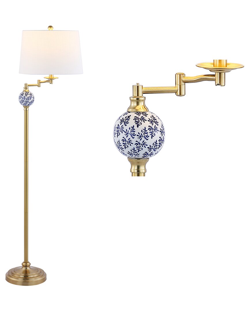 Jonathan Y Aveiro 61in Classic Midcentury Iron Led Floor Lamp In Gold