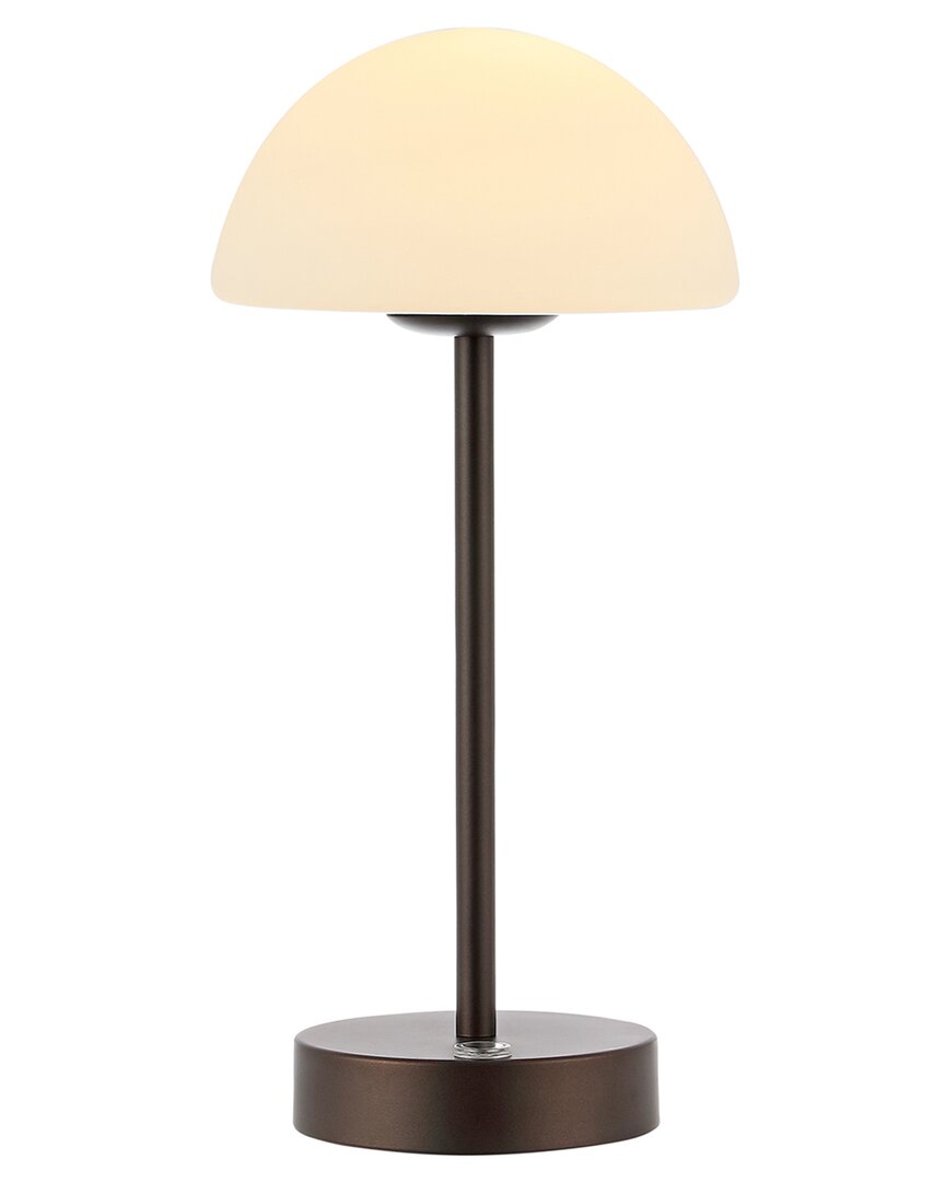 Jonathan Y Xavier 12in Bohemian Farmhouse Iron Rechargeable Integrated Led Table Lamp In Bronze