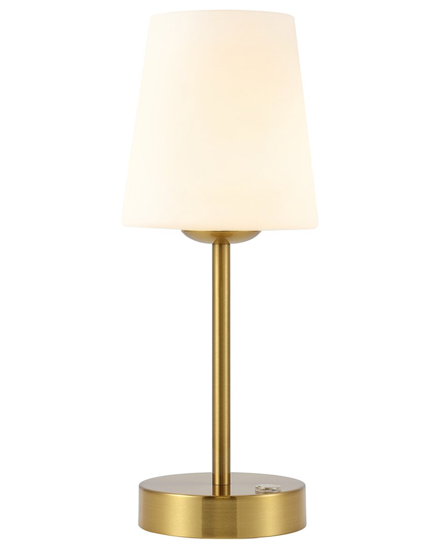 Jonathan Y Carson 12in Modern Iron Rechargeable Integrated Led Table Lamp In Gold
