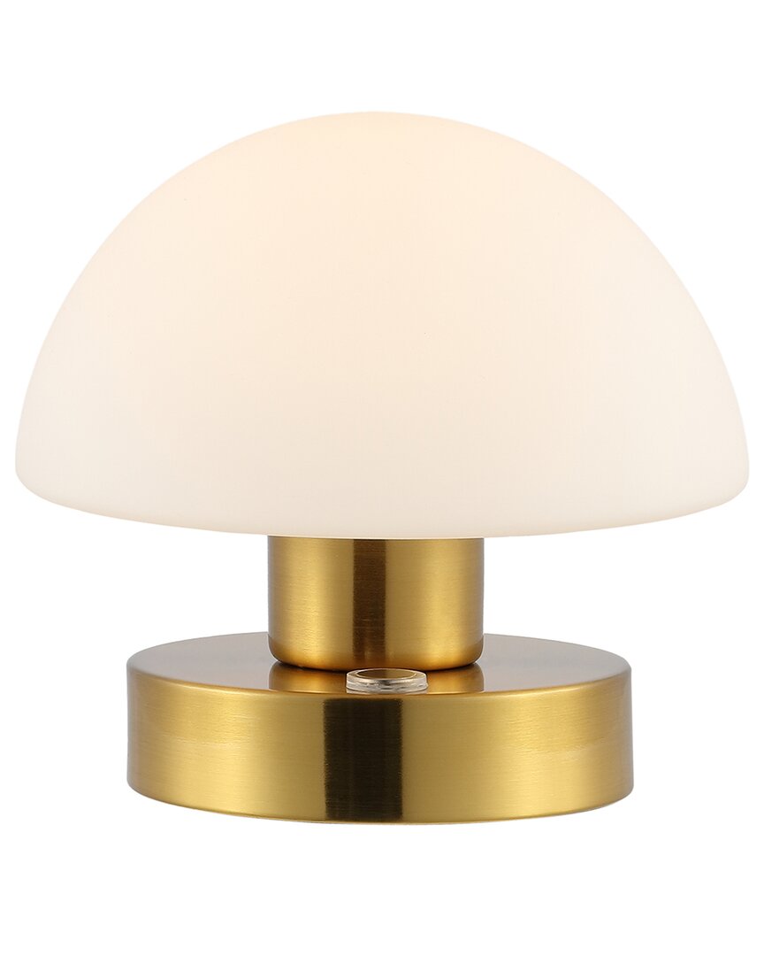 Jonathan Y Zoe 5in Modern Minimalist Iron Rechargeable Integrated Led Table Lamp In Gold