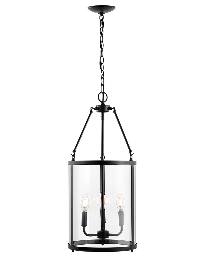 Jonathan Y Kinsley 12in 3-light Industrial Farmhouse Iron/glass Led Pendant In Bronze