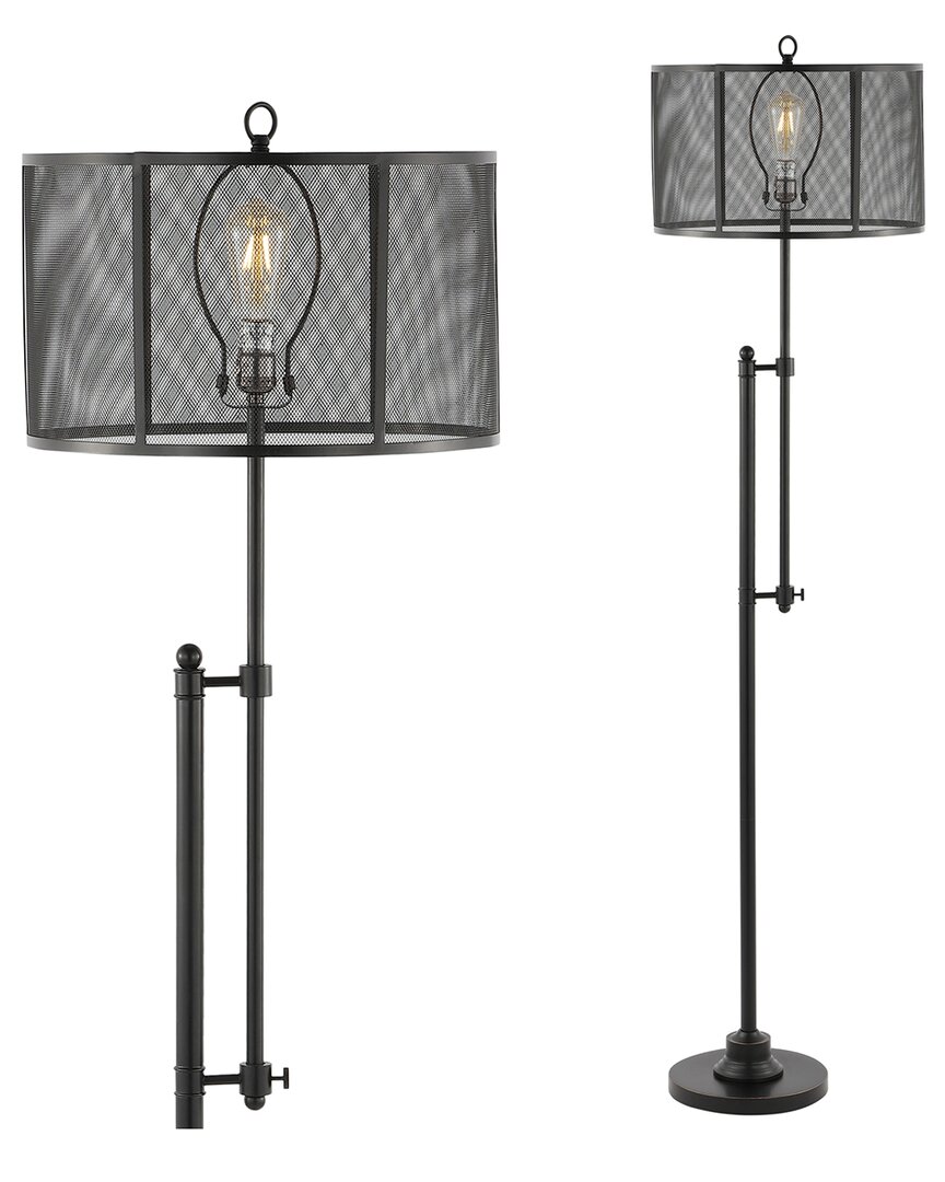 Jonathan Y Noah 64in Modern Industrial Iron Height-adjustable Led Floor Lamp In Black