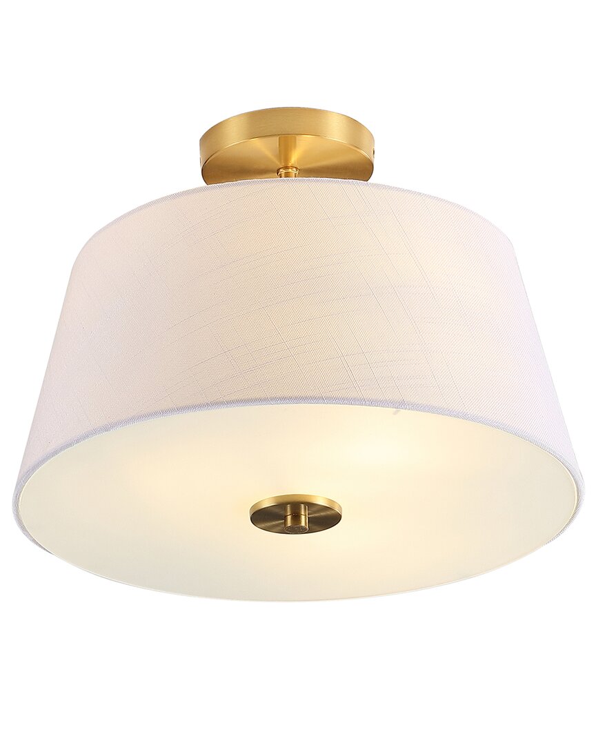 Jonathan Y Isabella 15in 3-light Modern Midcentury Iron Led Semi Flush Mount In Gold