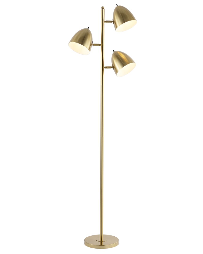 Jonathan Y Billy 66in 3-light Modern Contemporary Iron Led Floor Lamp In Gold