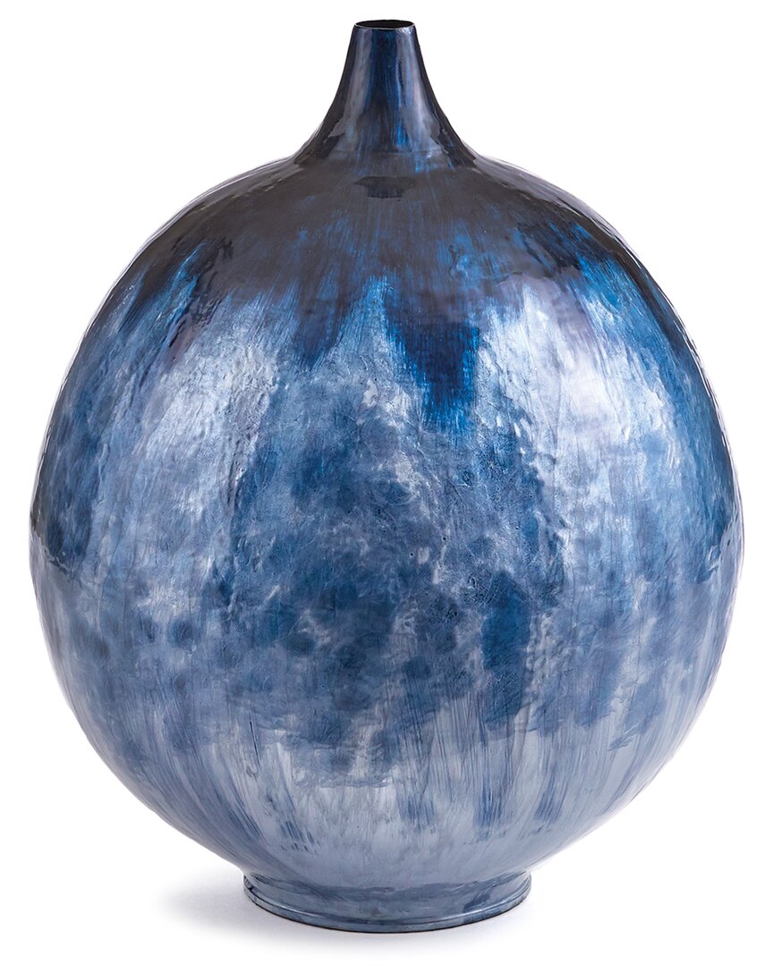 Napa Home & Garden Short Enameled Vase In Blue