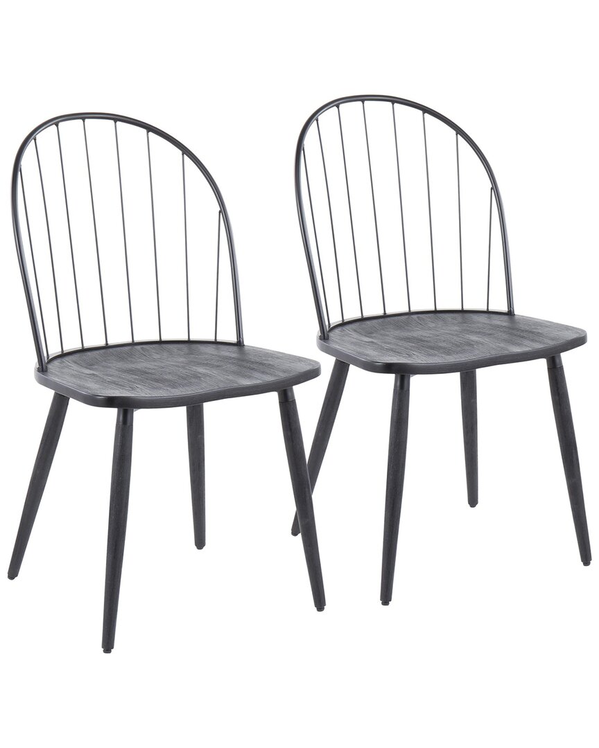 Lumisource Set Of 2 Riley High Back Chairs In Black