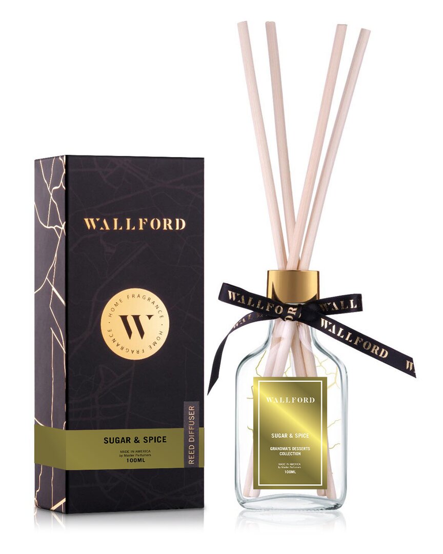 Wallford Home Fragrance Sugar & Spice Reed Diffuser In Gold