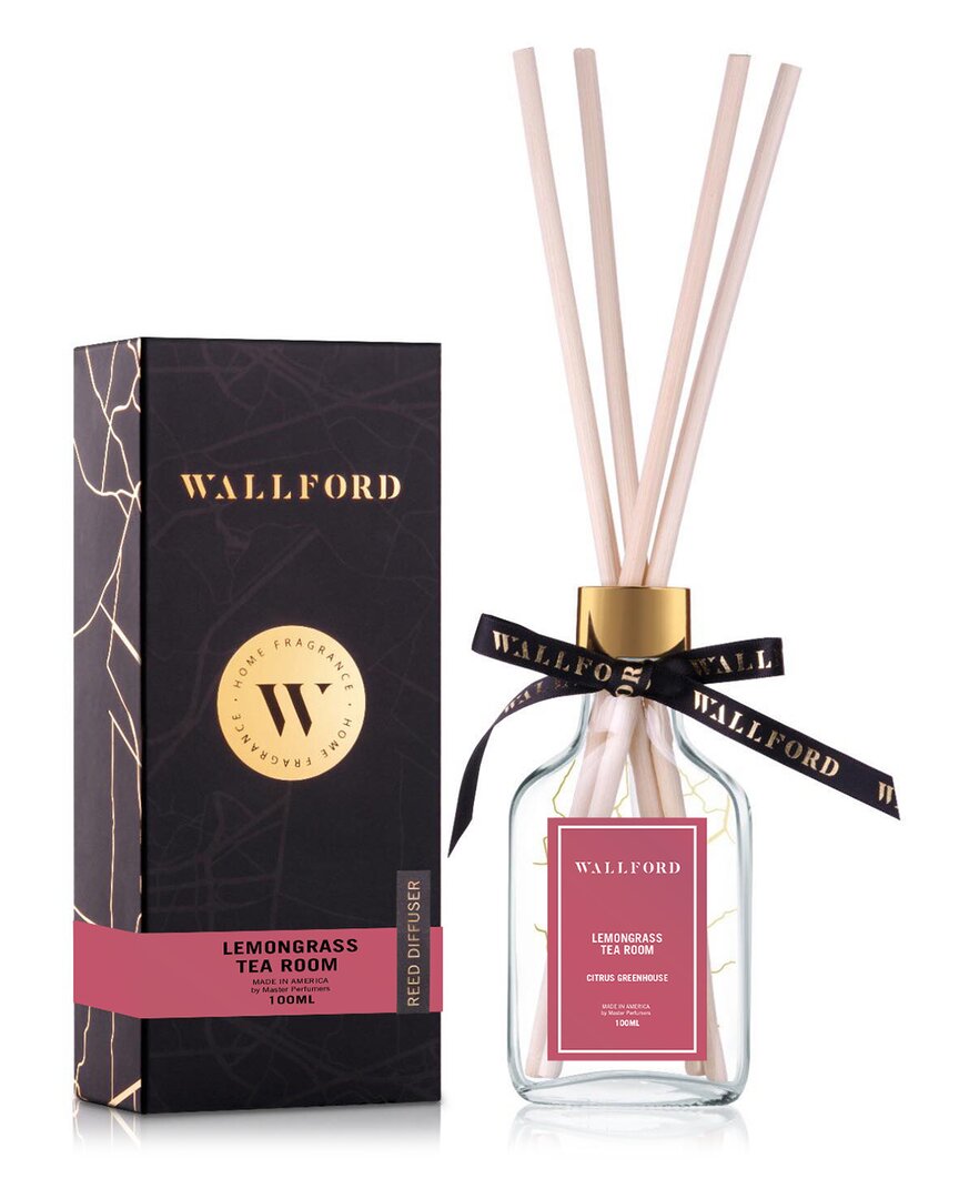 Wallford Home Fragrance Lemongrass Tea Room Reed Diffuser In Gold