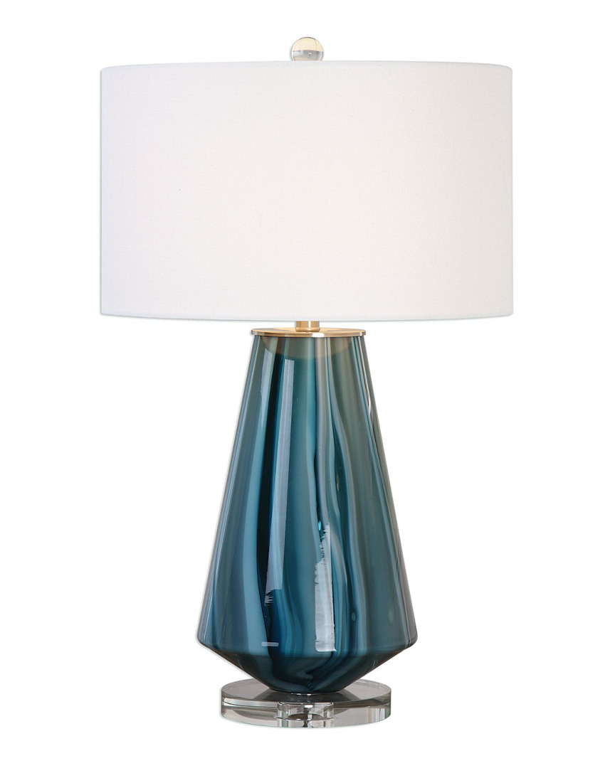 Uttermost Pescara Teal-gray Glass Lamp
