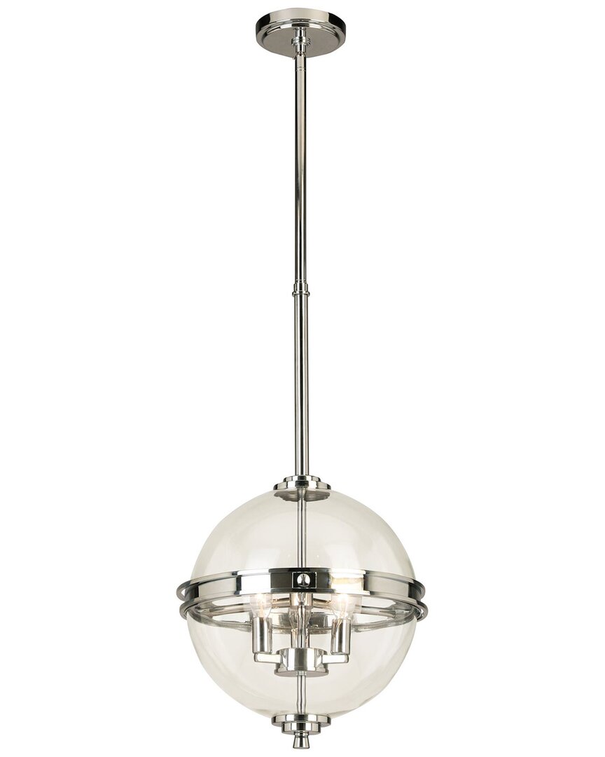 EGLO EGLO CECILIA 3 LIGHT PENDANT WITH CHROME FINISH & CLEAR SHERE SHAPED GLASS SHADE