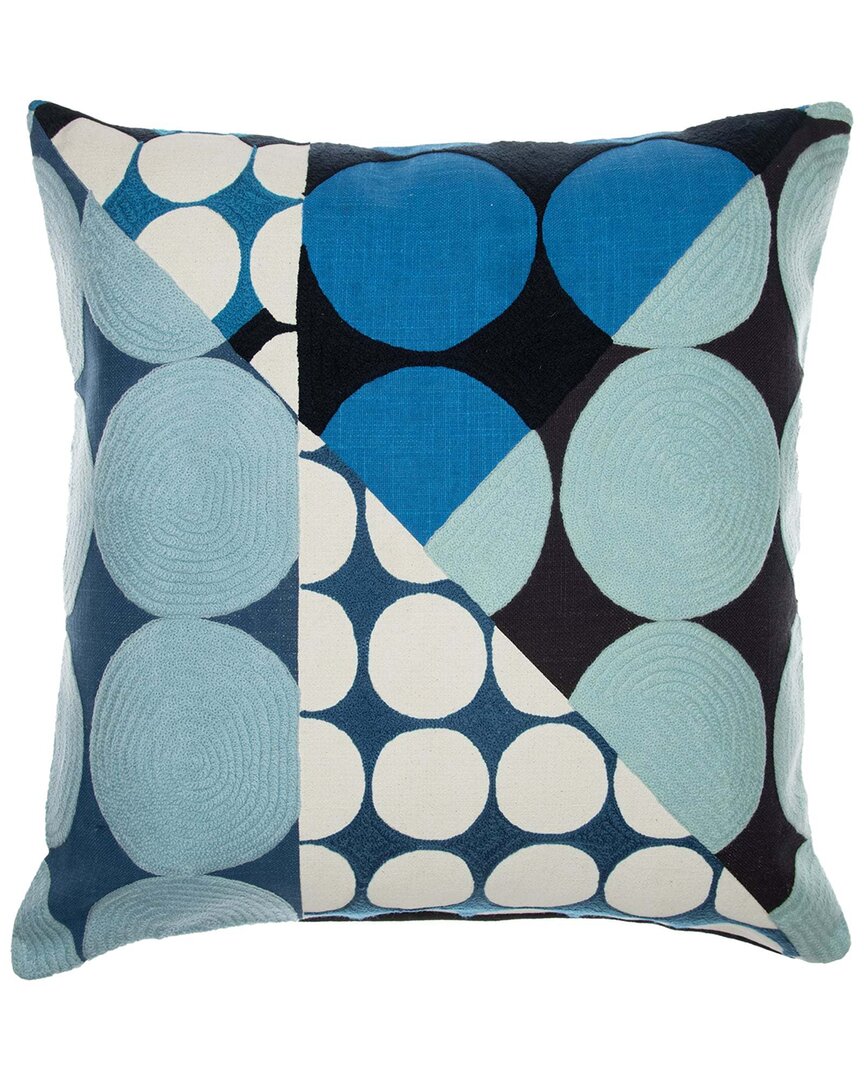 Lr Home Hand-woven Throw Pillow 24 X 24 In Blue