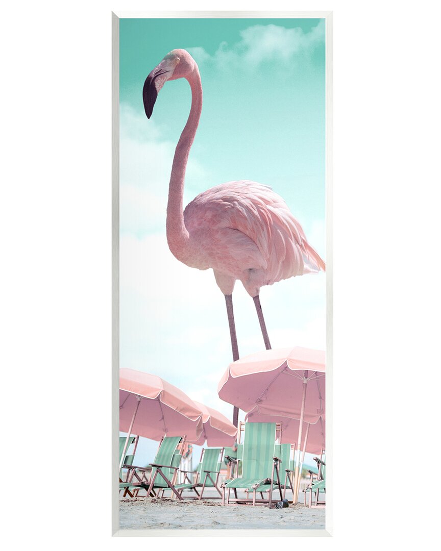 Stupell Giant Flamingo Pastel Beach Scene Wall Plaque Wall Art By Ziwei Li