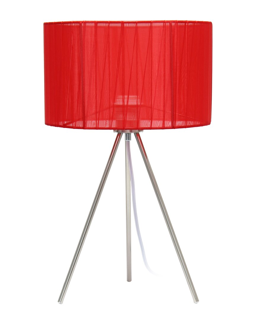 Lalia Home 19.69in Contemporary Pedestal Table Lamp In Burgundy