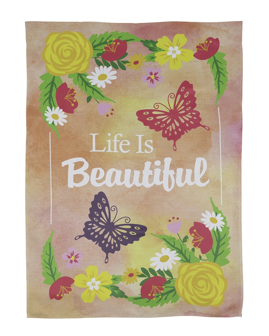 Northlight Life Is Beautiful Floral Outdoor House Flag
