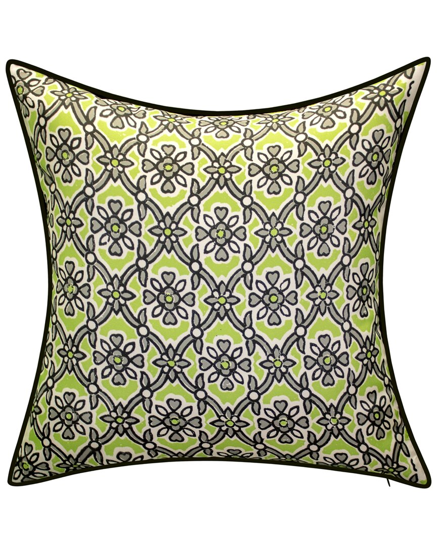 Edie Home Edie @ Home Indoor/outdoor Antique Tile Print Decorative Reversible Pillow