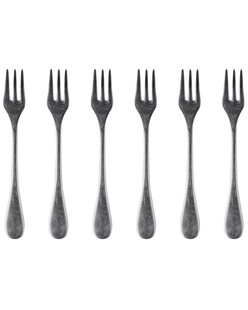 Shop Mepra Set Of 6 Dessert Forks In Black