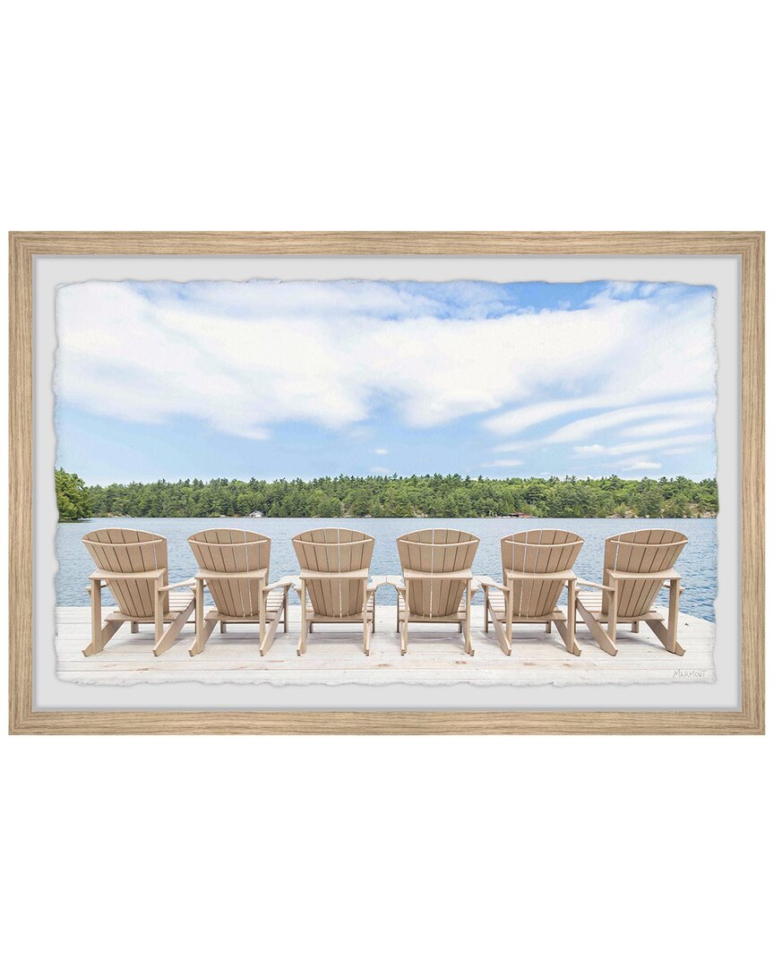 Marmont Hill Chairs By The Lake Framed Print In Multicolor