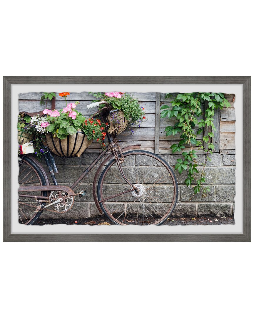 Marmont Hill Bike Planter Framed Print Wall Art In Multicolor