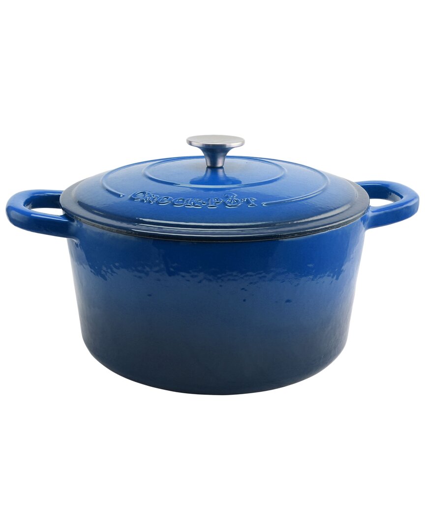 Crock-pot Crockpot Artisan 7qt Cast Iron Dutch Oven In Blue