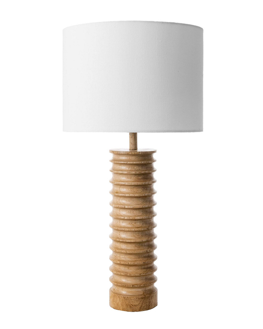 Nuloom 25in Jennifer Wood Spiral Cotton Shade Table Lamp