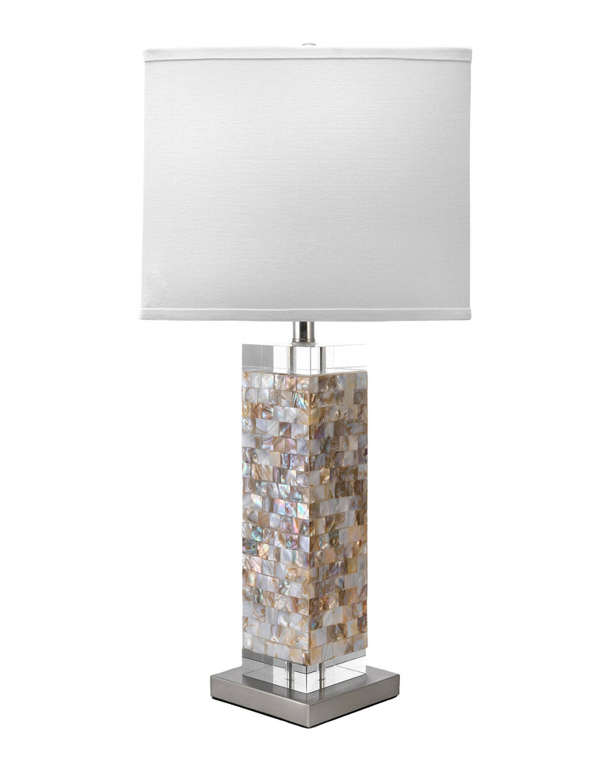 Nuloom 29in Medina Shell Prism Linen Shade Table Lamp In Neutral
