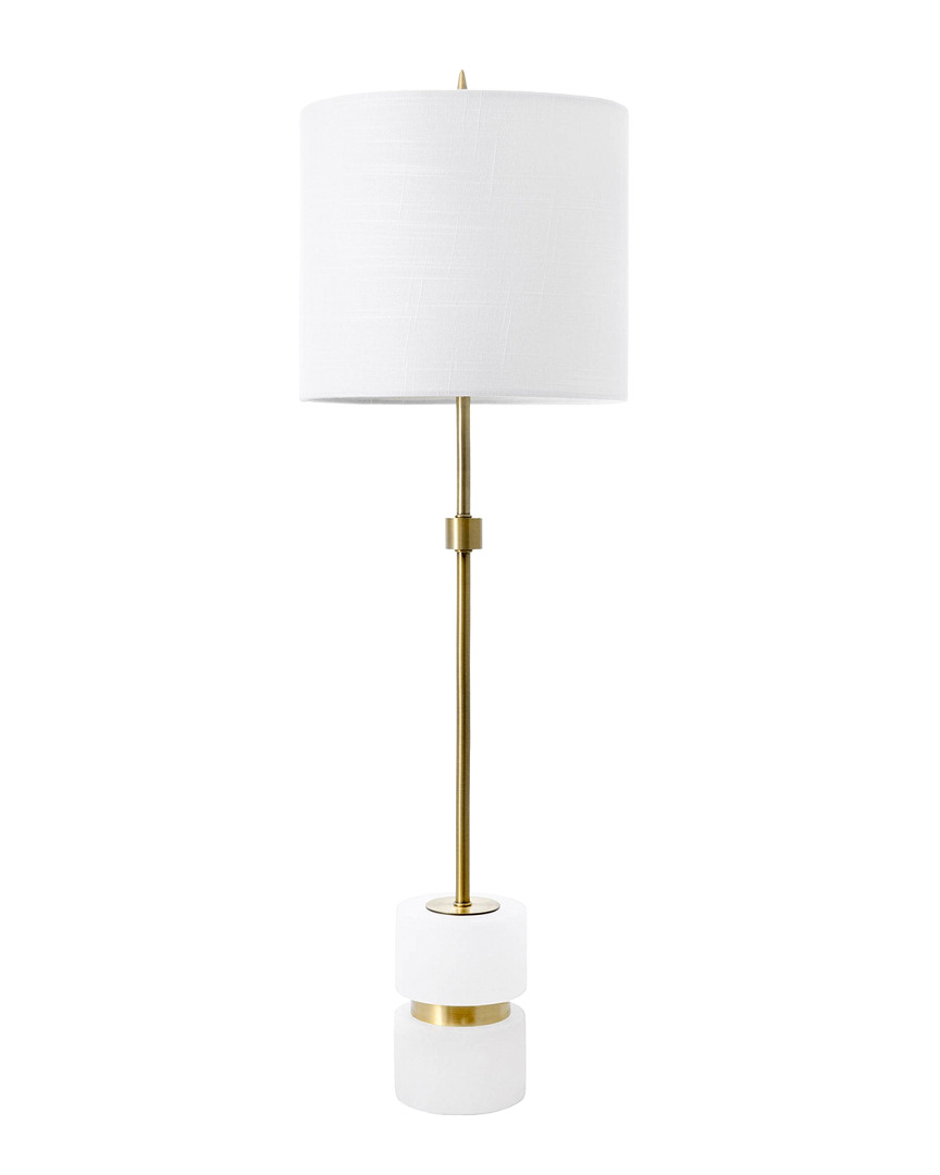 Nuloom 31in Marble Mounted Chiara Linen Shade Table Lamp